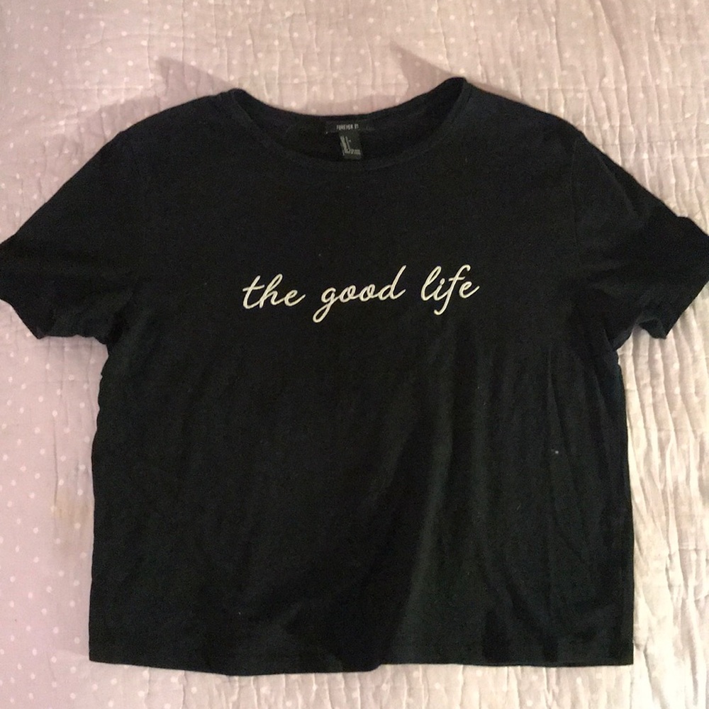 embroidered black tee
